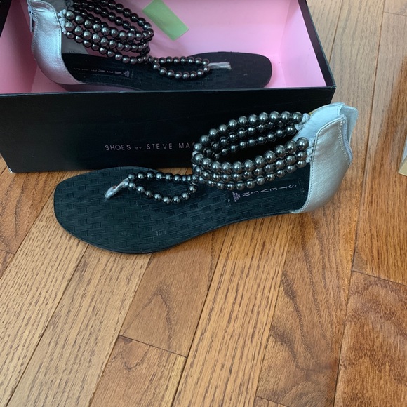 Steve Madden Pewter Beaded Sandal - Picture 2 of 3